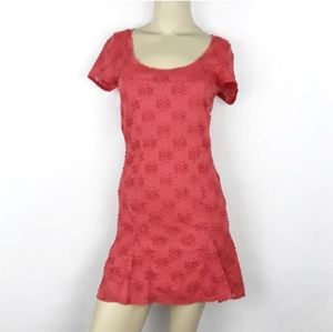 FREE PEOPLE Orange Stretchy Flower Dress Size S